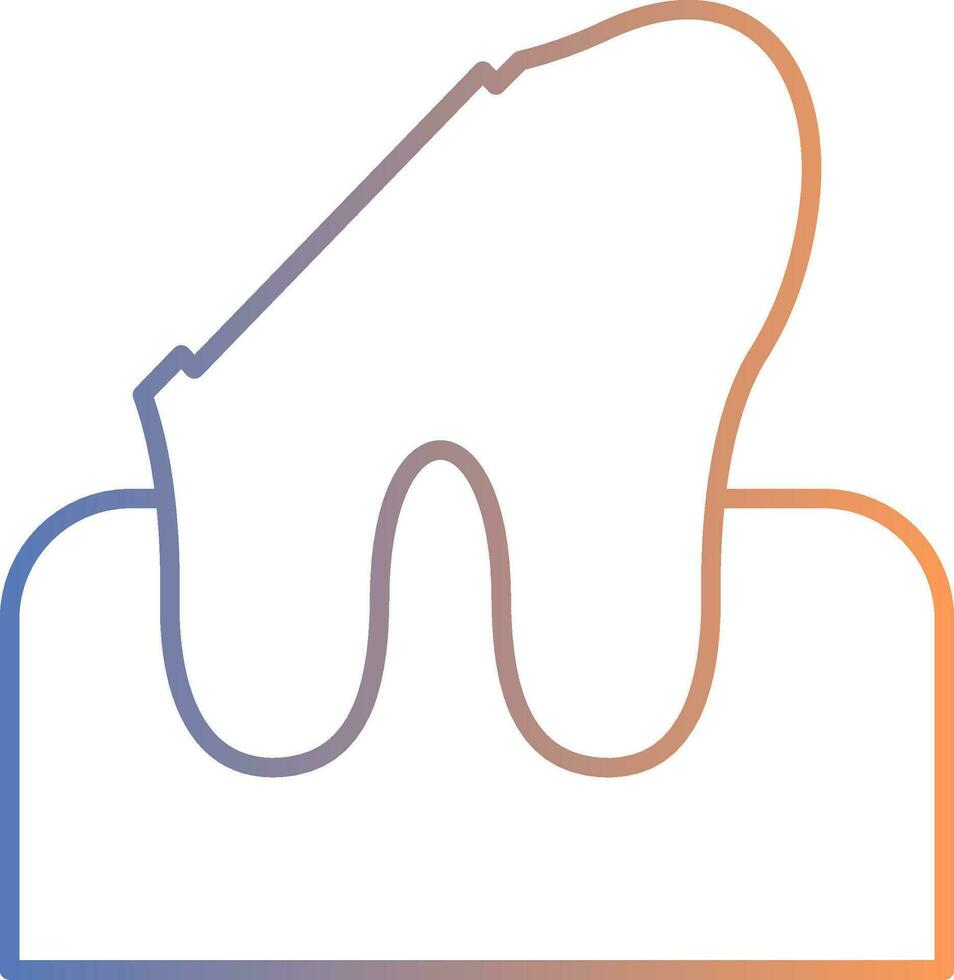 Dental Caries Line Gradient Icon vector