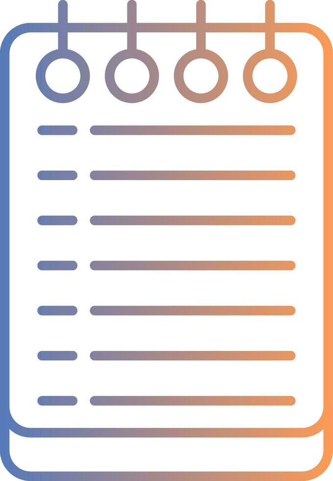 Notes Line Gradient Icon vector