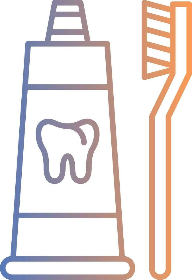 Toothpaste Line Gradient Icon vector