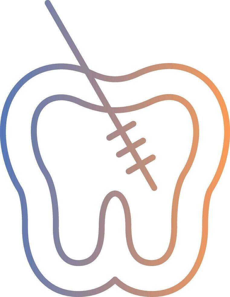Root Canal Line Gradient Icon vector