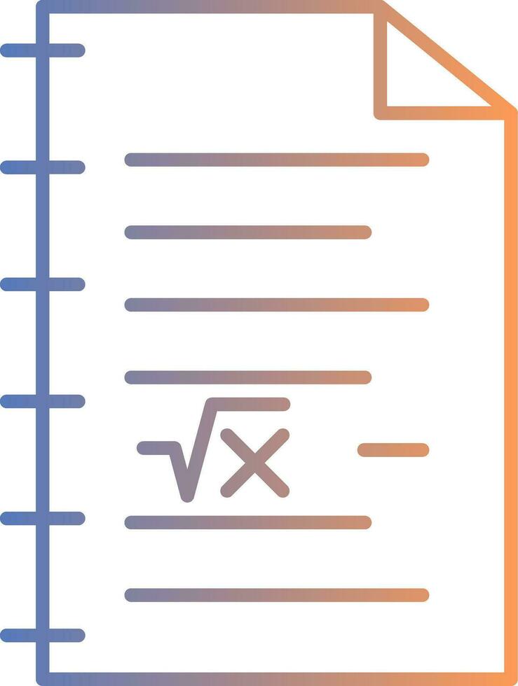 icono de gradiente de línea matemática vector