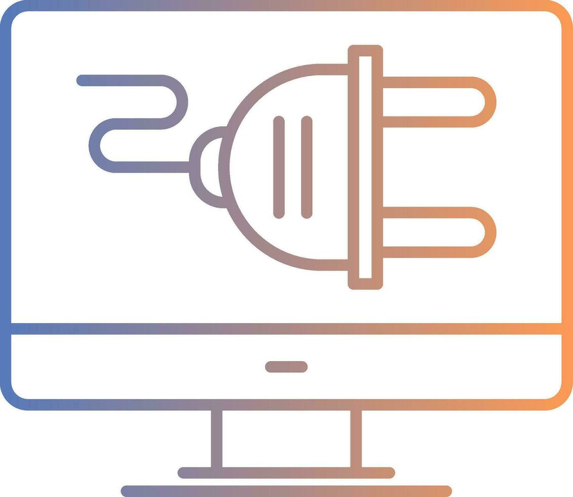 Plug Line Gradient Icon vector
