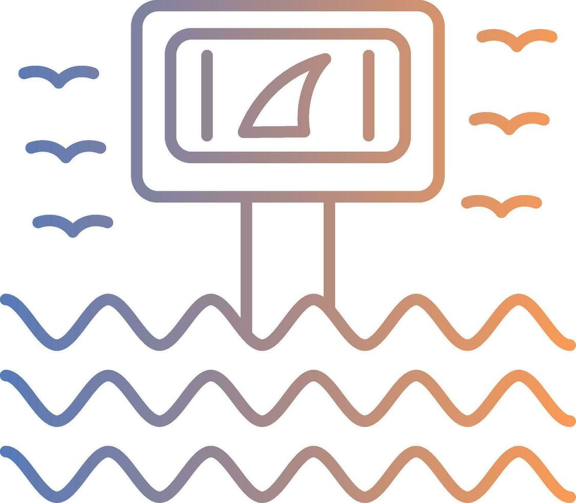 Warning Sign Line Gradient Icon vector