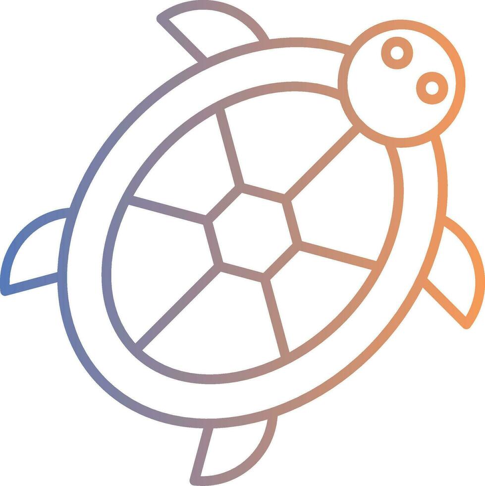 Turtle Line Gradient Icon vector