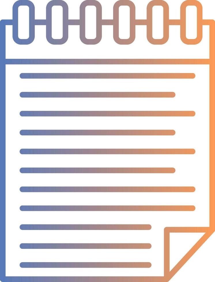 Notepad Line Gradient Icon vector