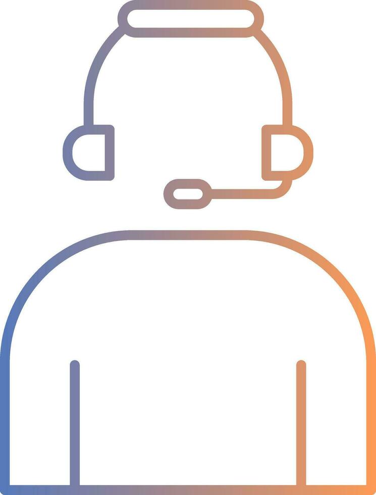 Headset Line Gradient Icon vector