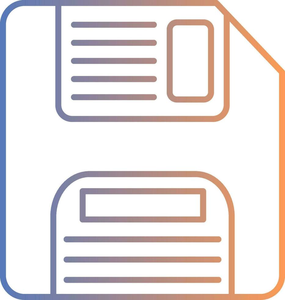 Floppy Disk Line Gradient Icon vector