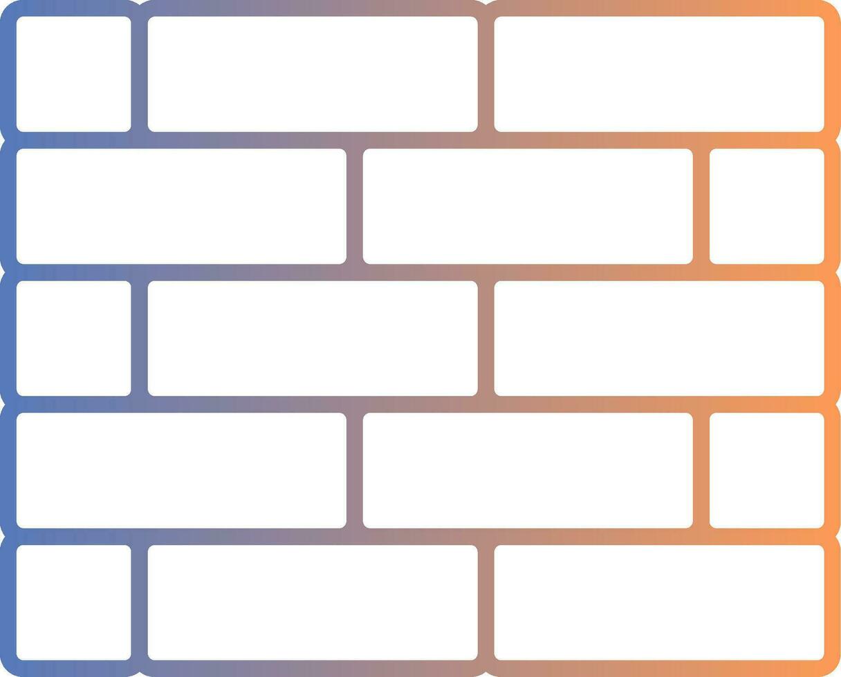 Brickwall Line Gradient Icon vector