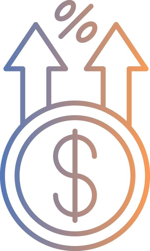 Profit Line Gradient Icon vector