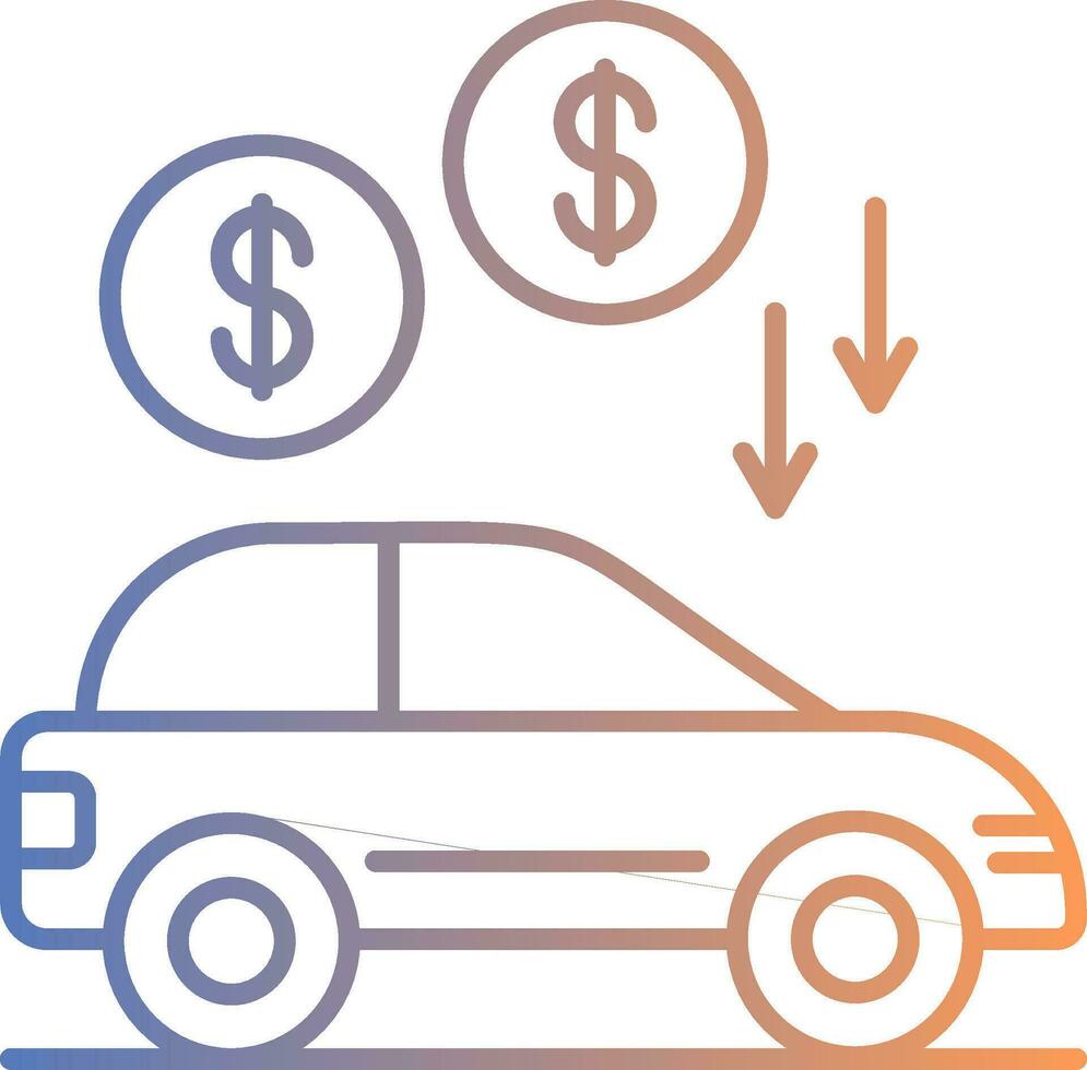 Car Loan Line Gradient Icon vector