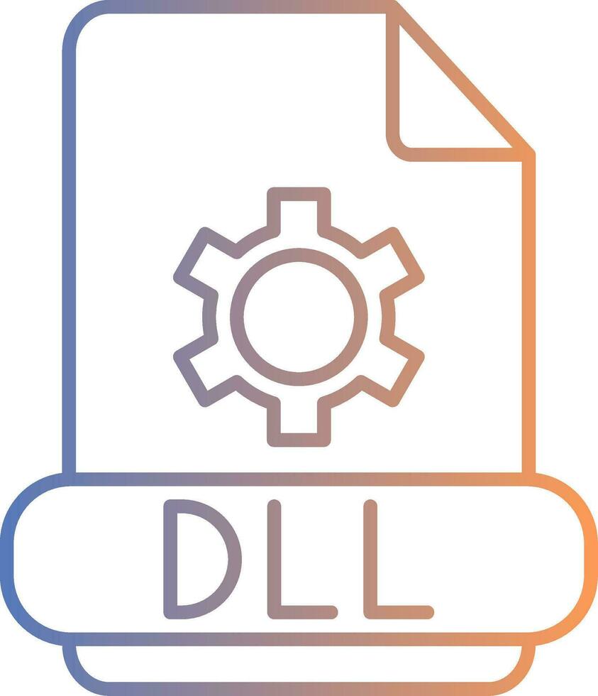 Dll Line Gradient Icon vector
