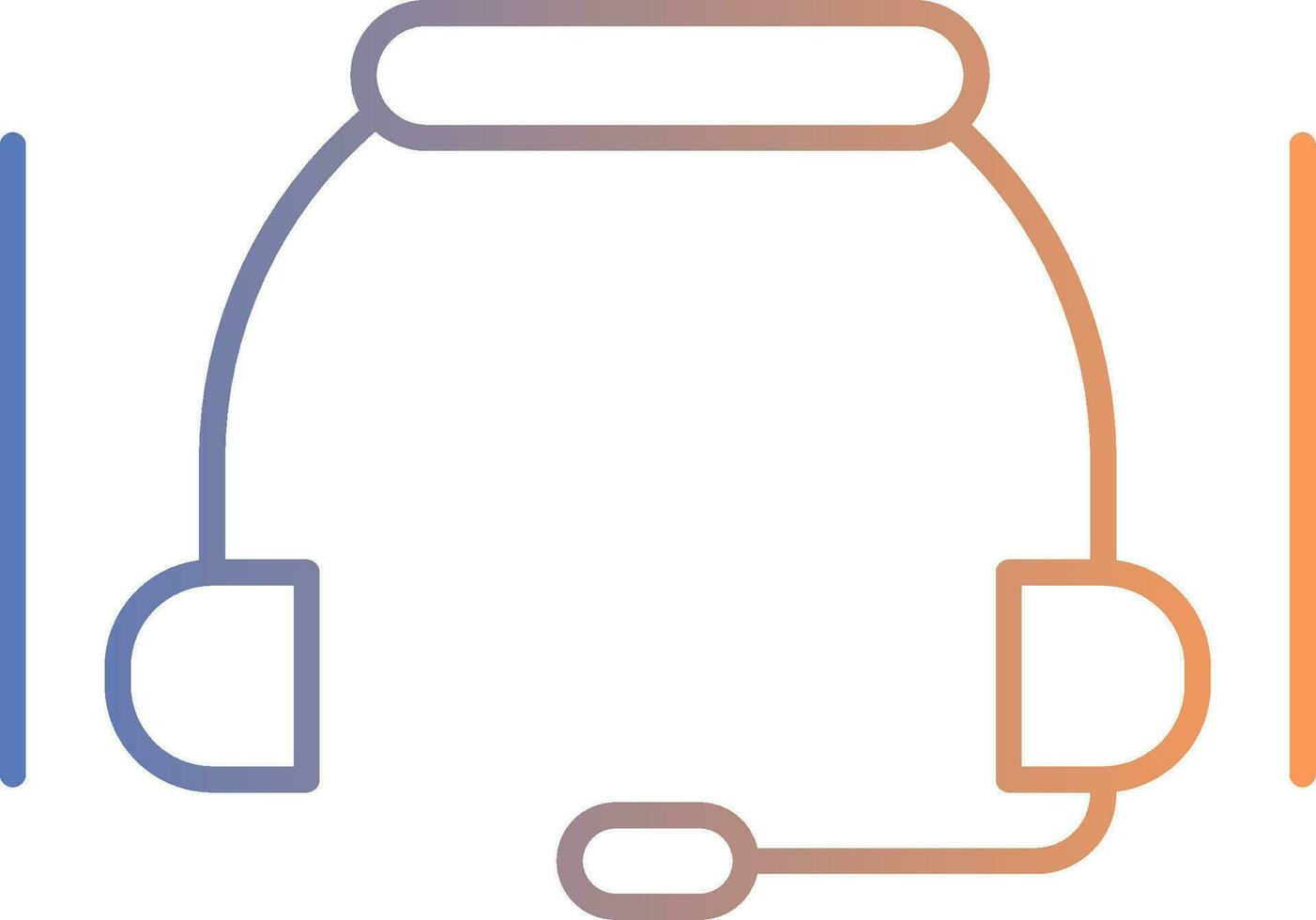Headset Line Gradient Icon vector