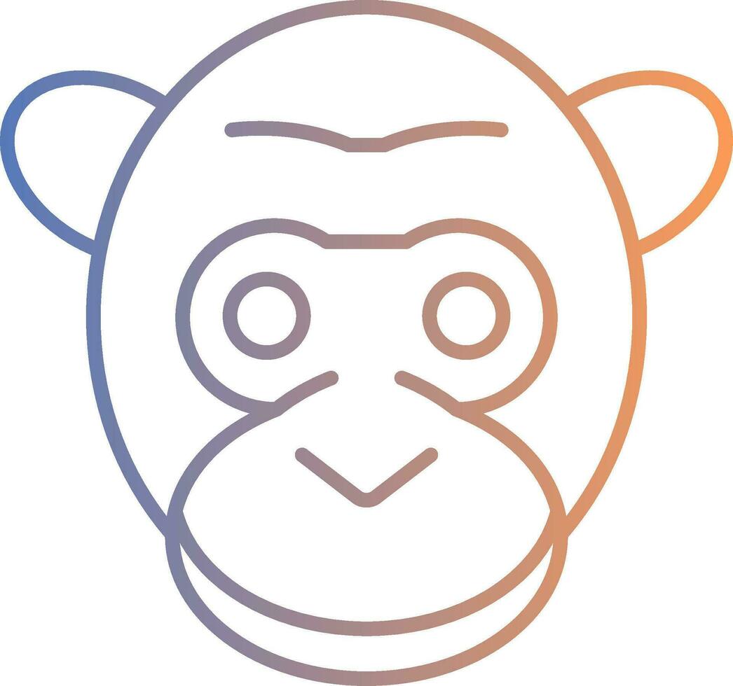 Gorilla Line Gradient Icon vector