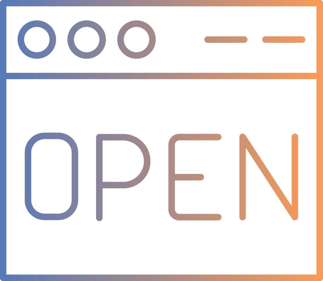 Open Line Gradient Icon vector