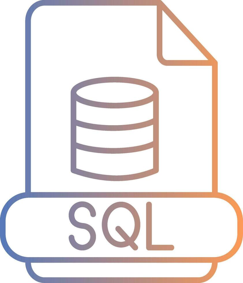 Sql Line Gradient Icon vector