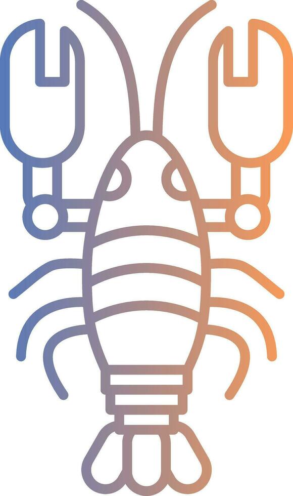 Lobster Line Gradient Icon vector