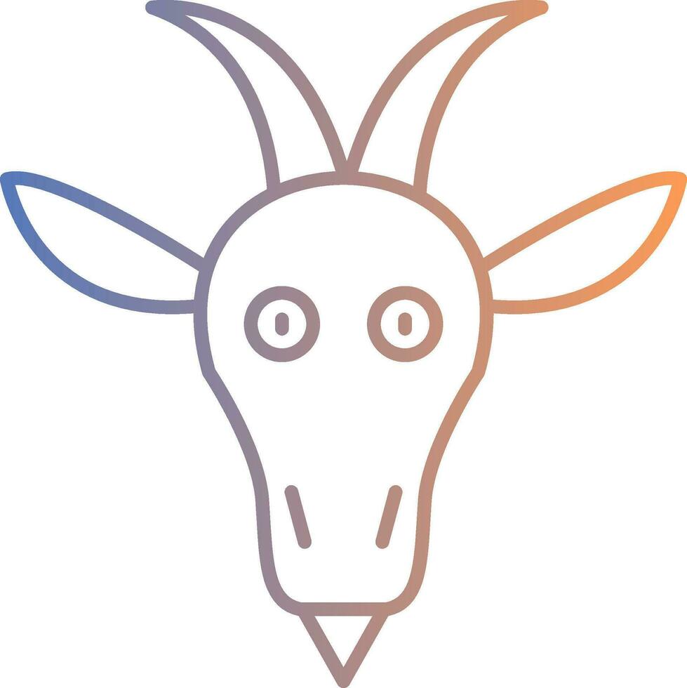 Goat Line Gradient Icon vector