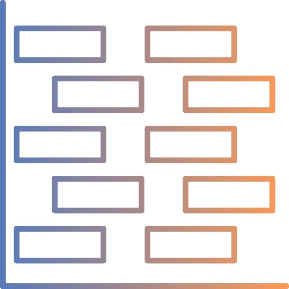 Gantt Chart Line Gradient Icon vector