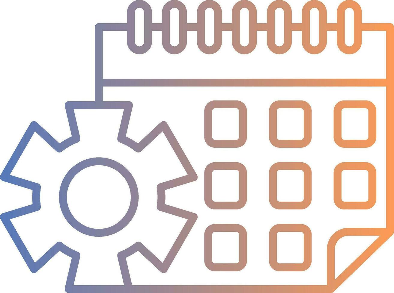 Calendar Line Gradient Icon vector