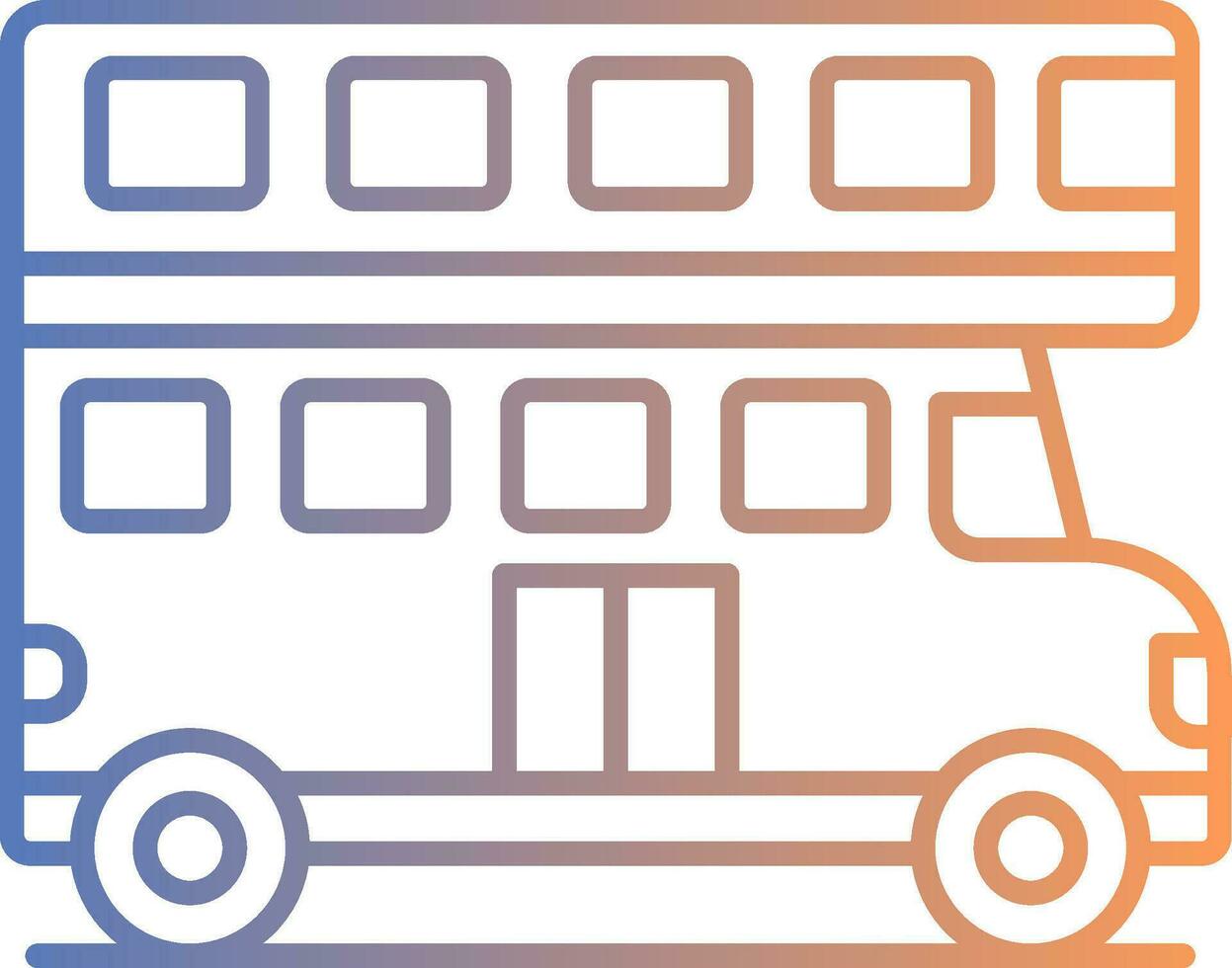 doble autobús línea degradado icono vector