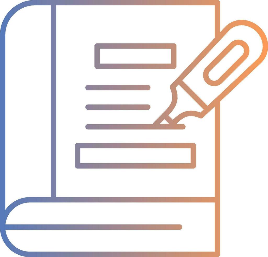 Highlighter Line Gradient Icon vector