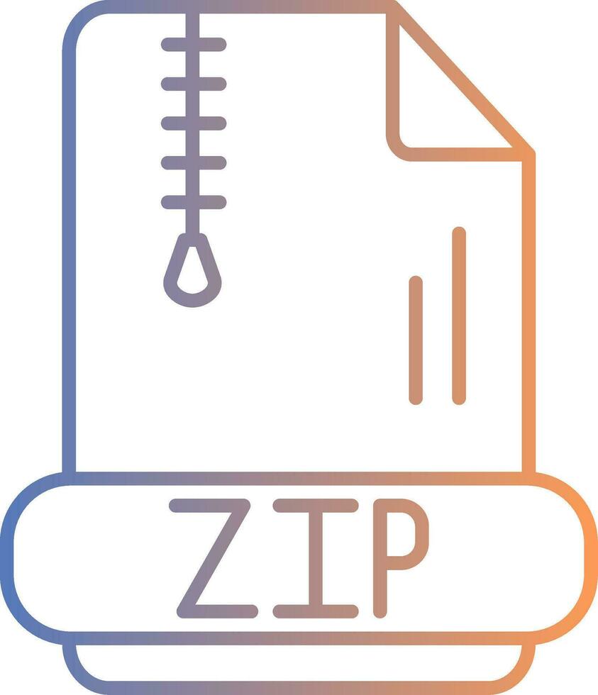 Zip Line Gradient Icon vector