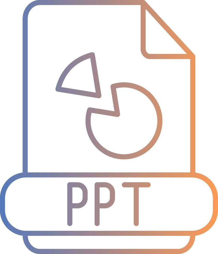 icono de degradado de línea ppt vector