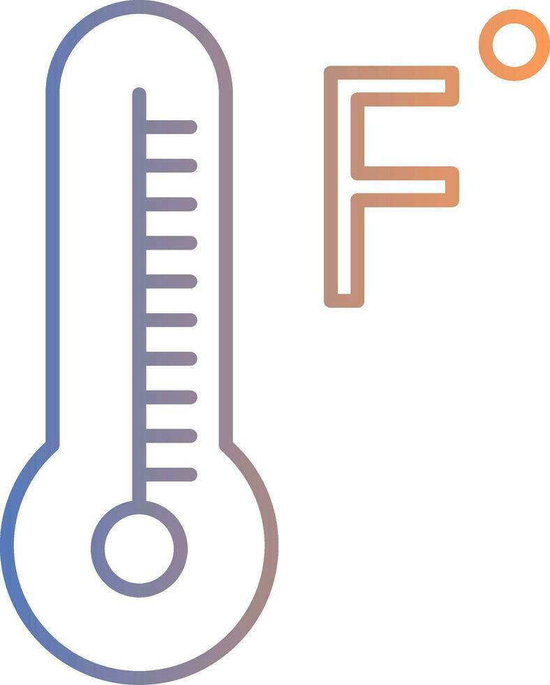 Fahrenheit Degrees Line Gradient Icon vector