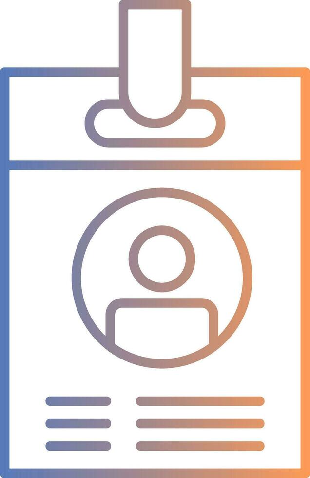 Id Card Line Gradient Icon vector