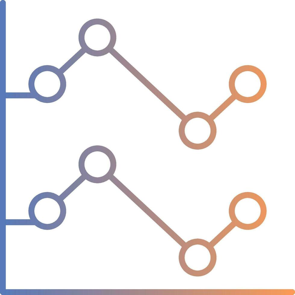 Line Chart Line Gradient Icon vector