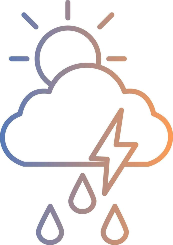 icono de gradiente de línea de tormenta vector