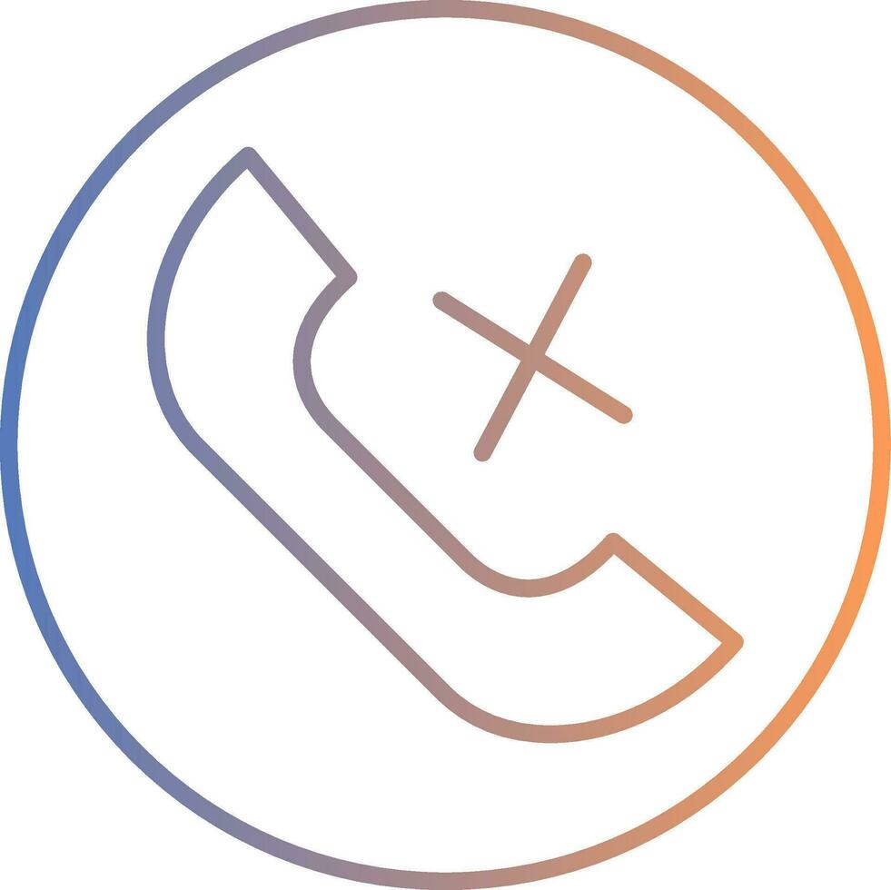 Missed Call Line Gradient Icon vector