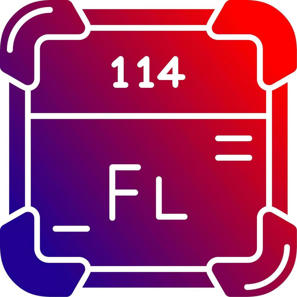 flerovium sólido degradado icono vector