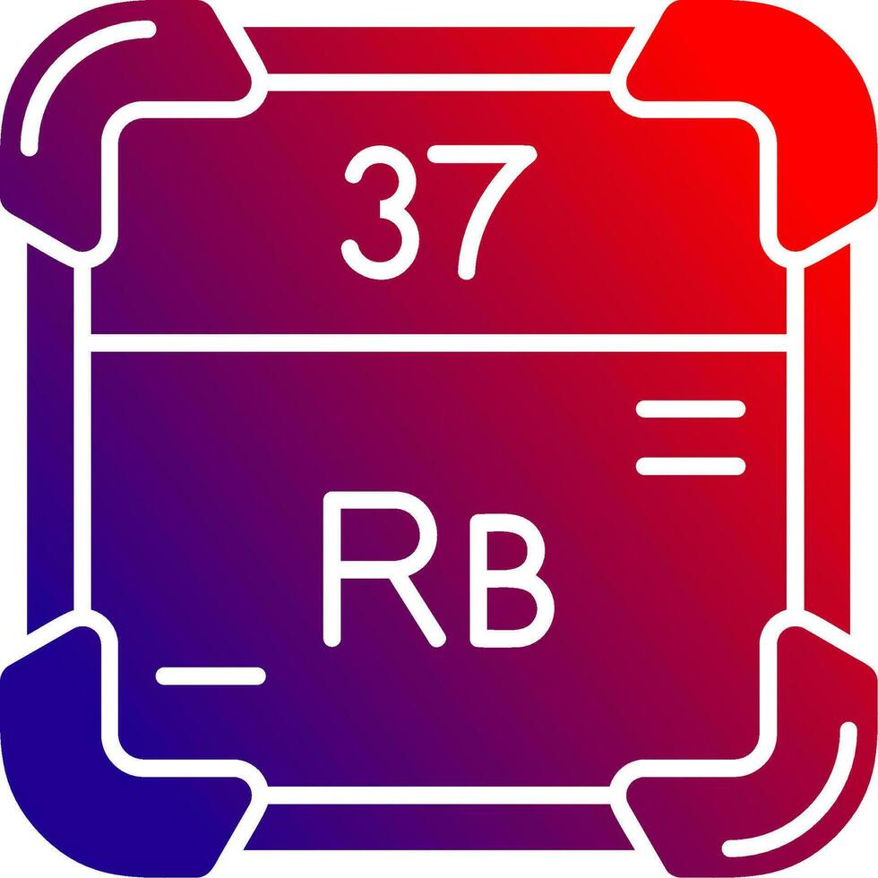 rubidio sólido degradado icono vector