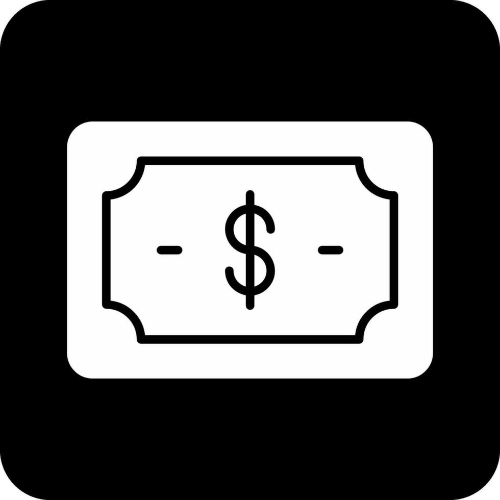 icono de vector de nota de dólar