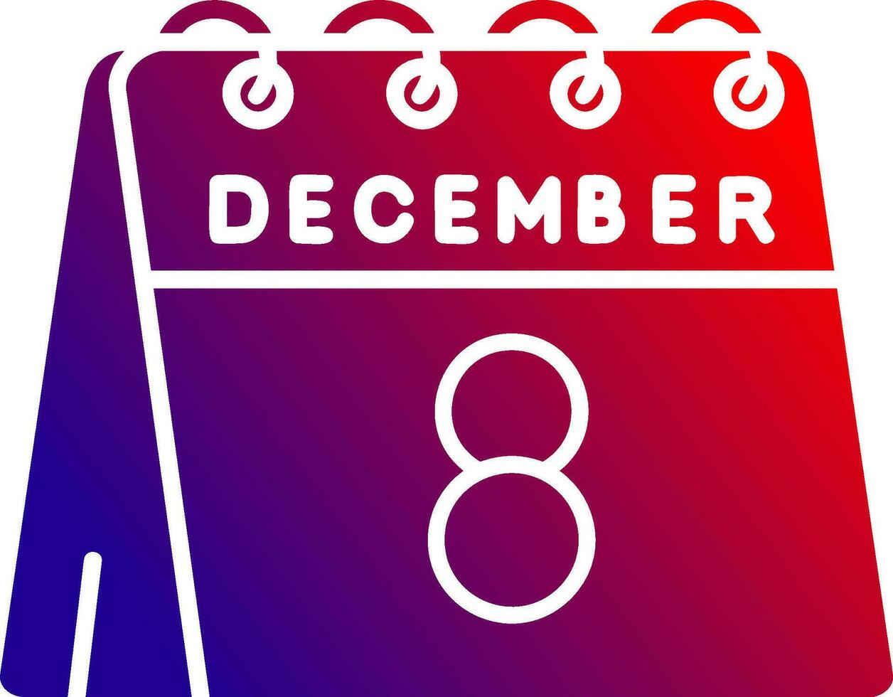 8th of December Solid Gradient Icon vector