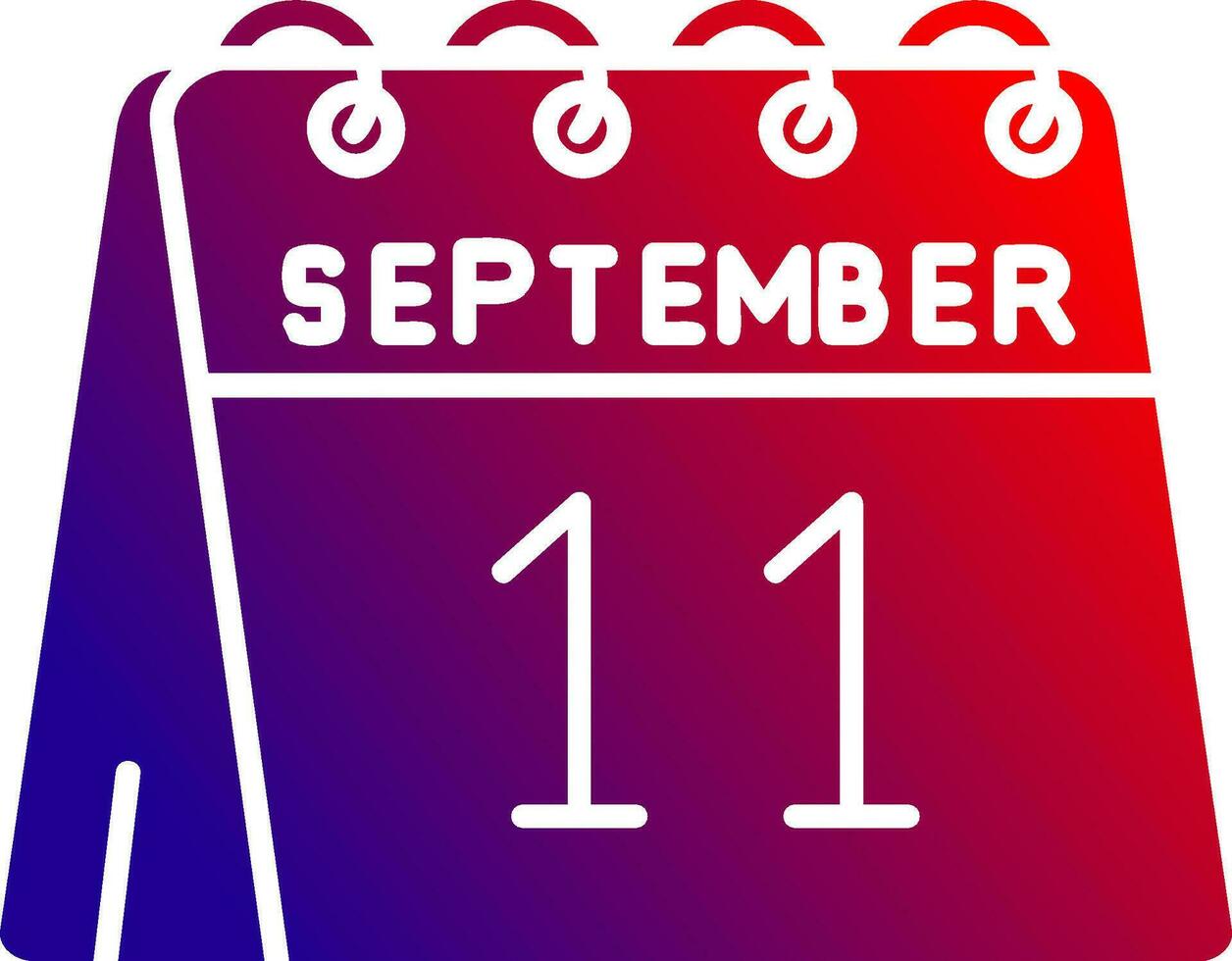 11th of September Solid Gradient Icon vector