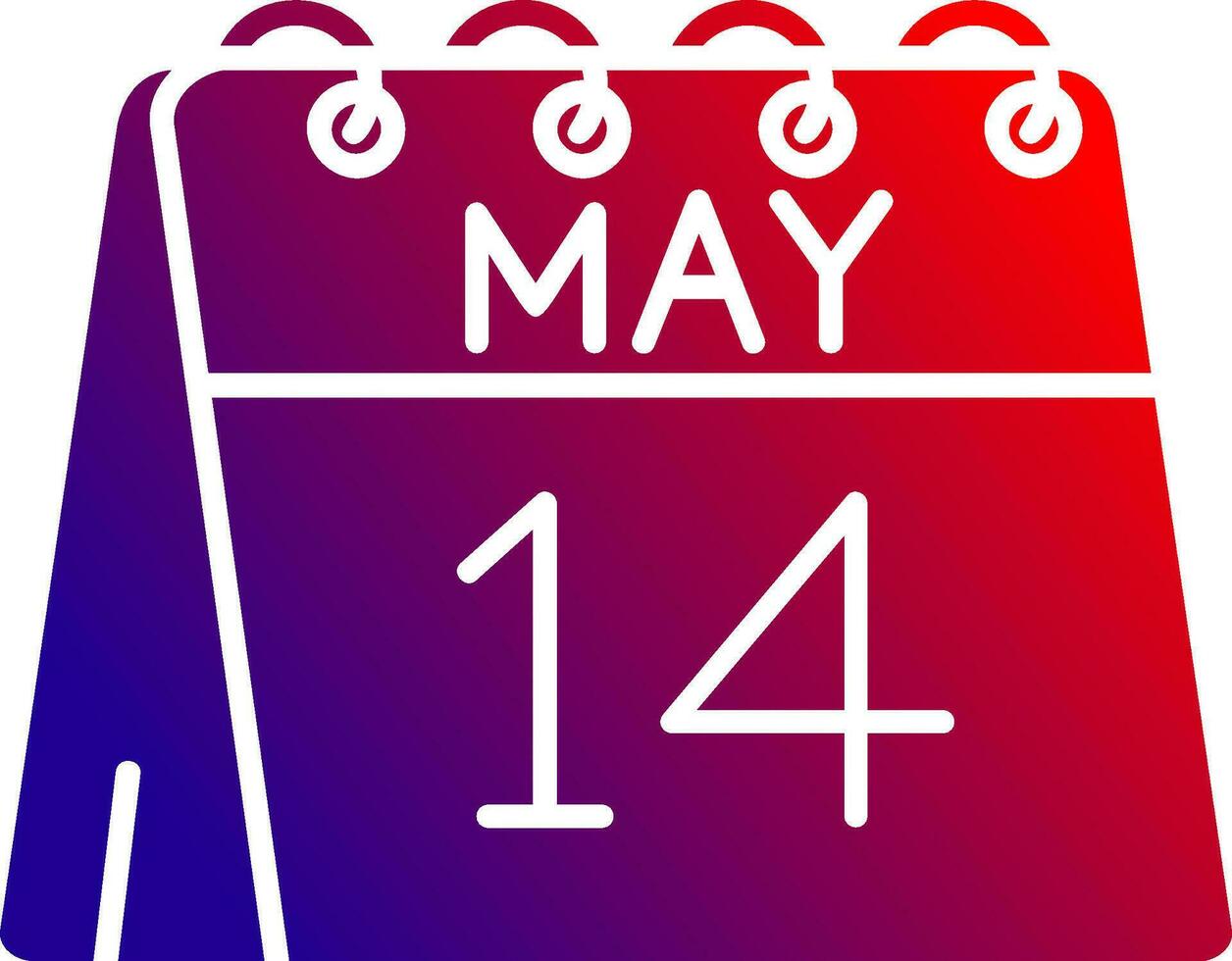 14th of May Solid Gradient Icon vector