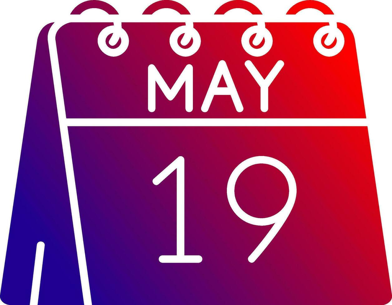 19th of May Solid Gradient Icon vector