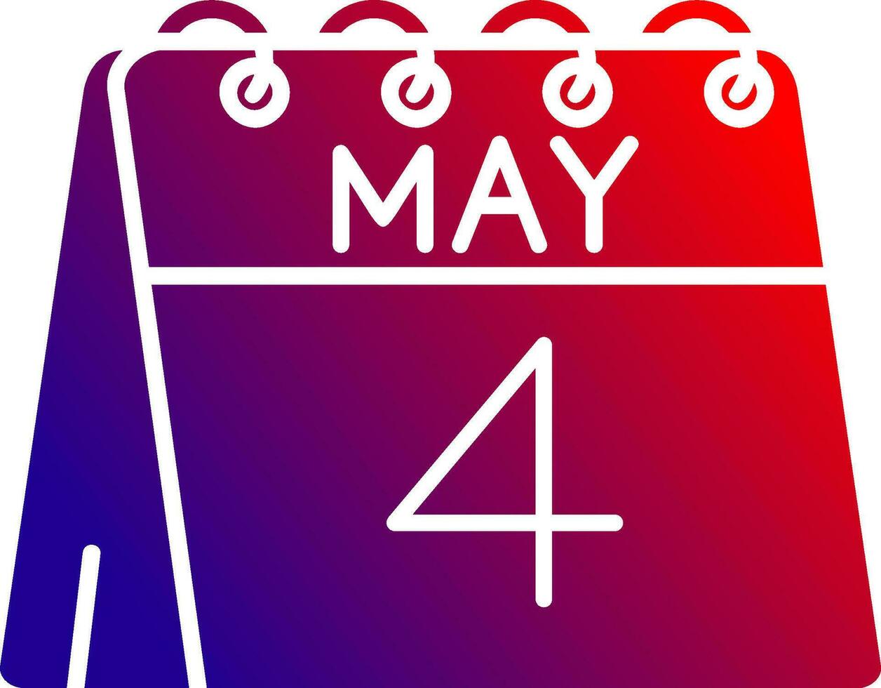 4th of May Solid Gradient Icon vector