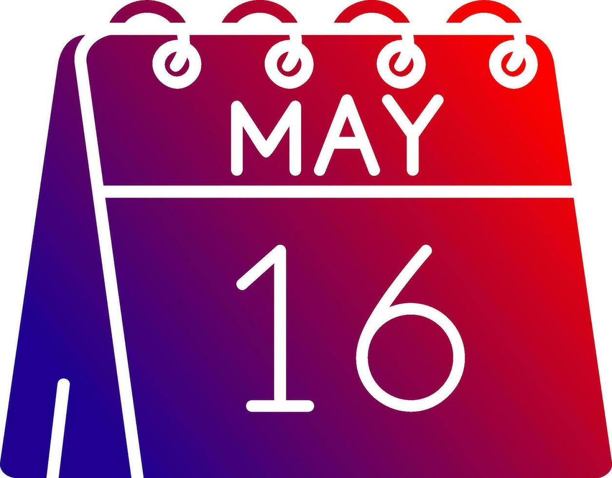 16th of May Solid Gradient Icon vector