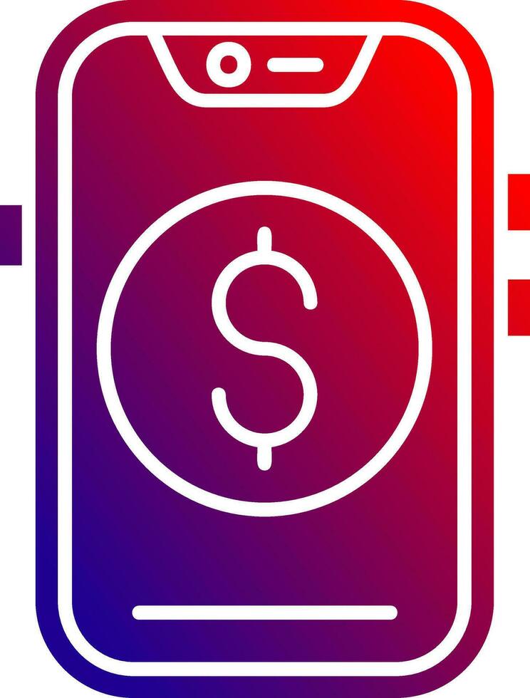 Dollar Solid Gradient Icon vector