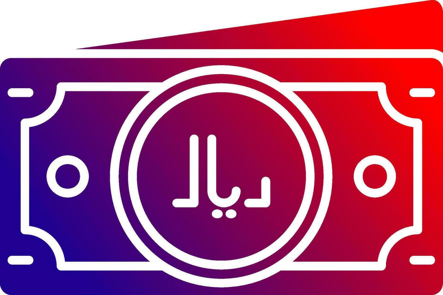 Riyal Solid Gradient Icon vector