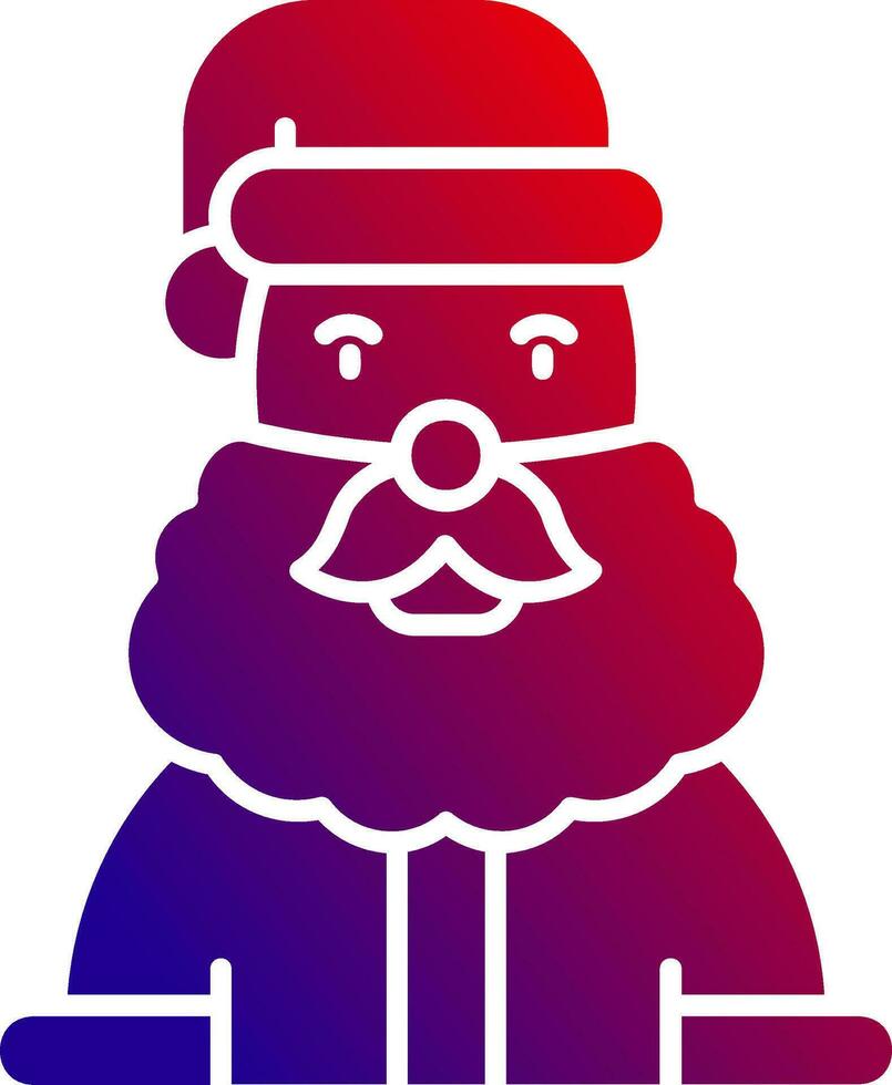 Papa Noel claus sólido degradado icono vector