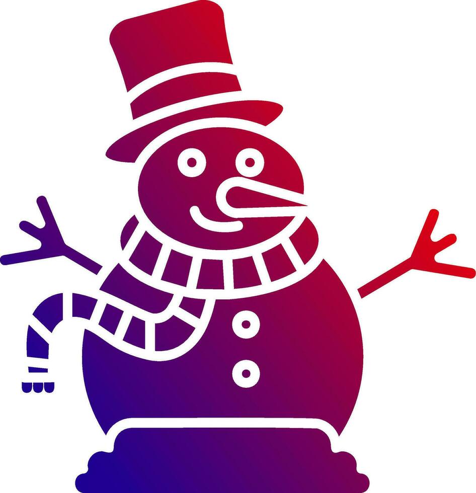 Snowman Solid Gradient Icon vector