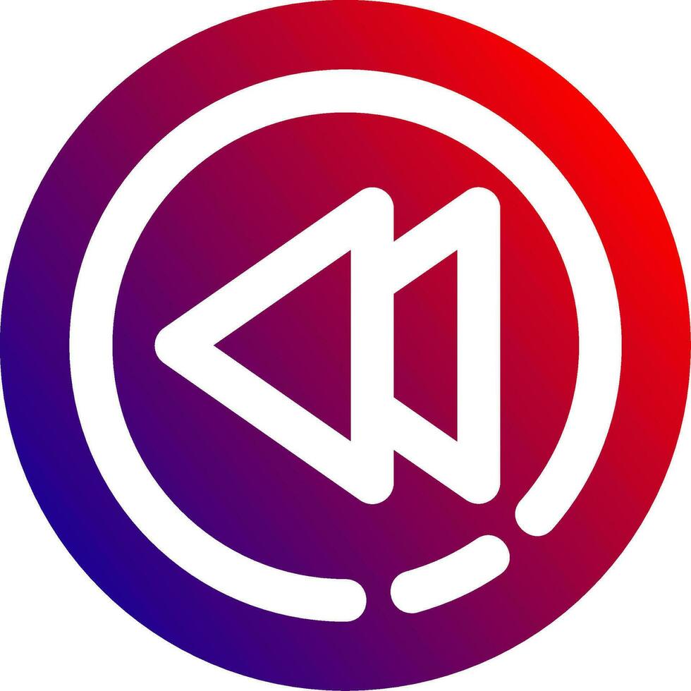 Rewind Solid Gradient Icon vector