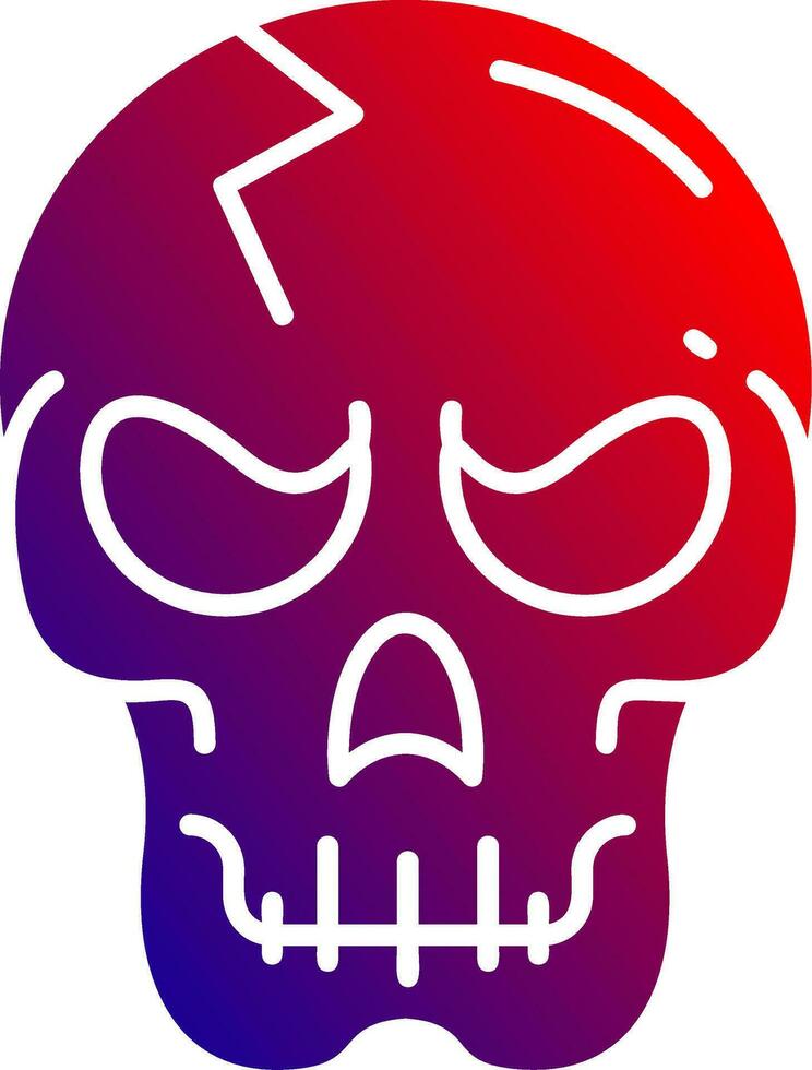 Skull Solid Gradient Icon vector