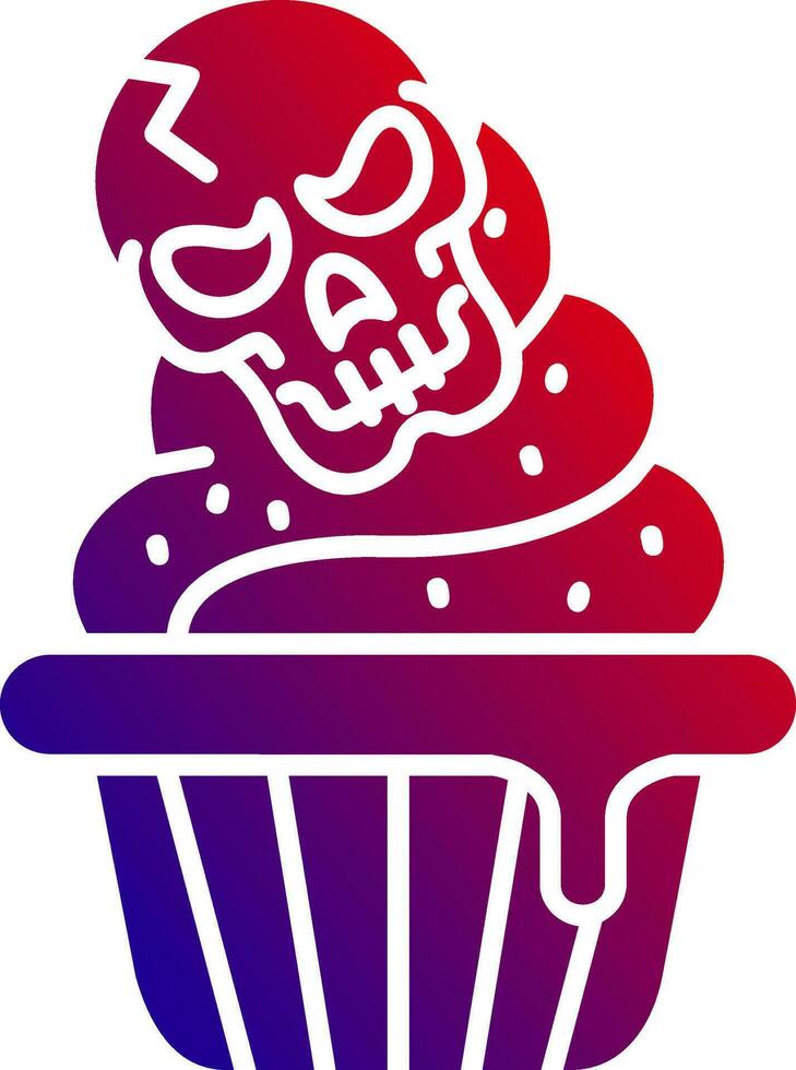 Cupcake Solid Gradient Icon vector