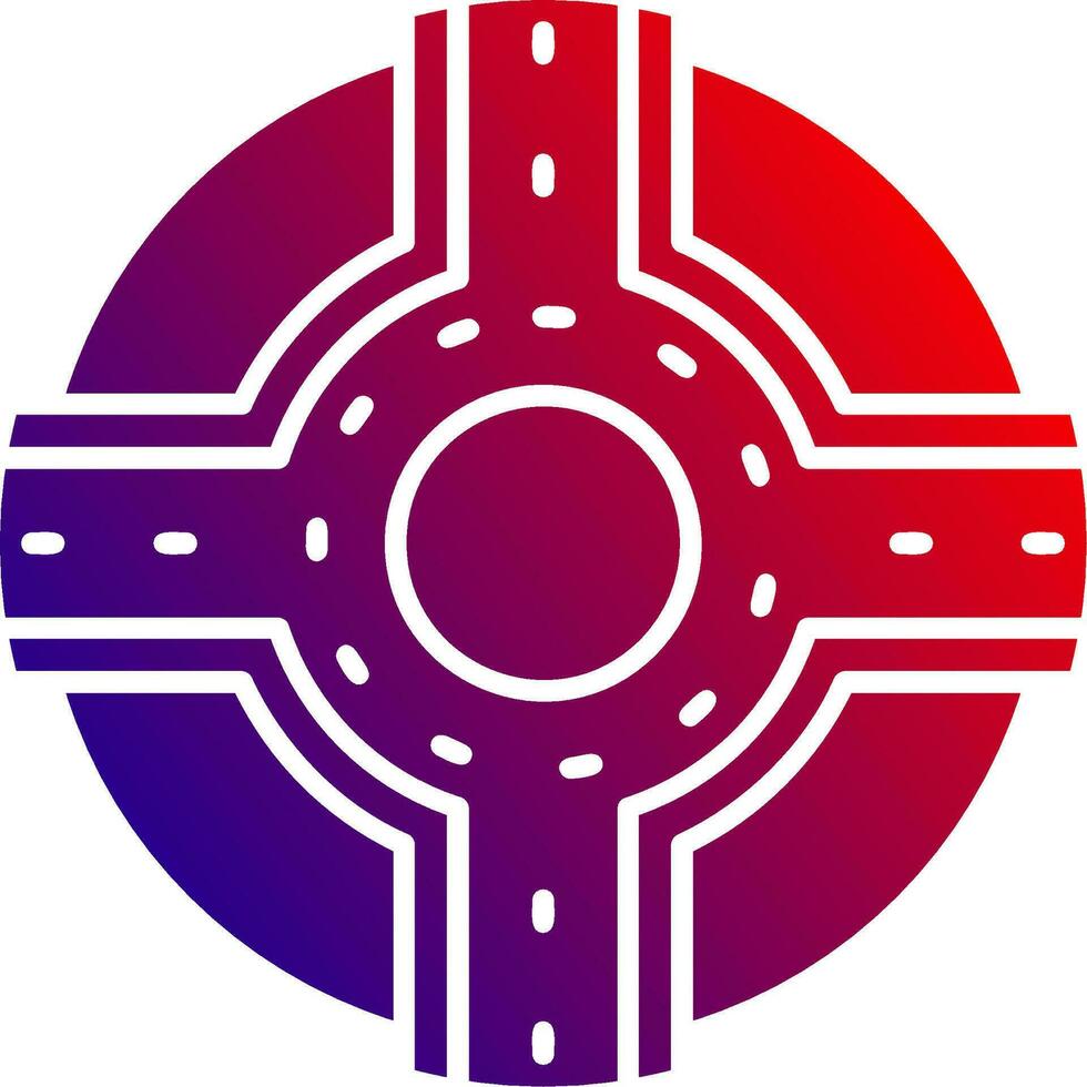 Roundabout Solid Gradient Icon vector