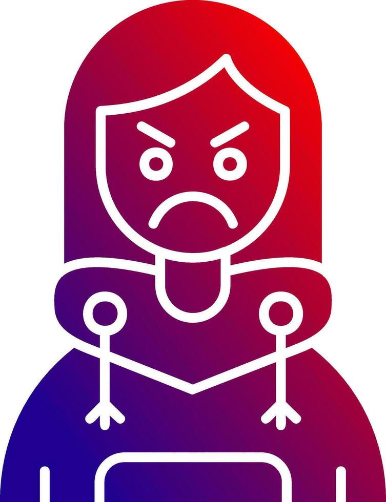 Angry Solid Gradient Icon vector